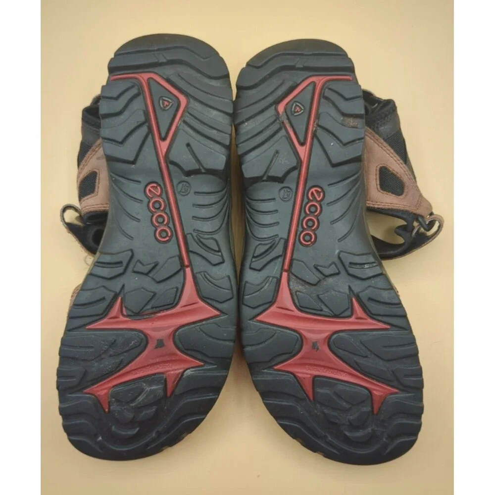 Ecco Yucatan Receptor Technology Hiking Espresso Leather Sandal Men Sz 47- 13 US